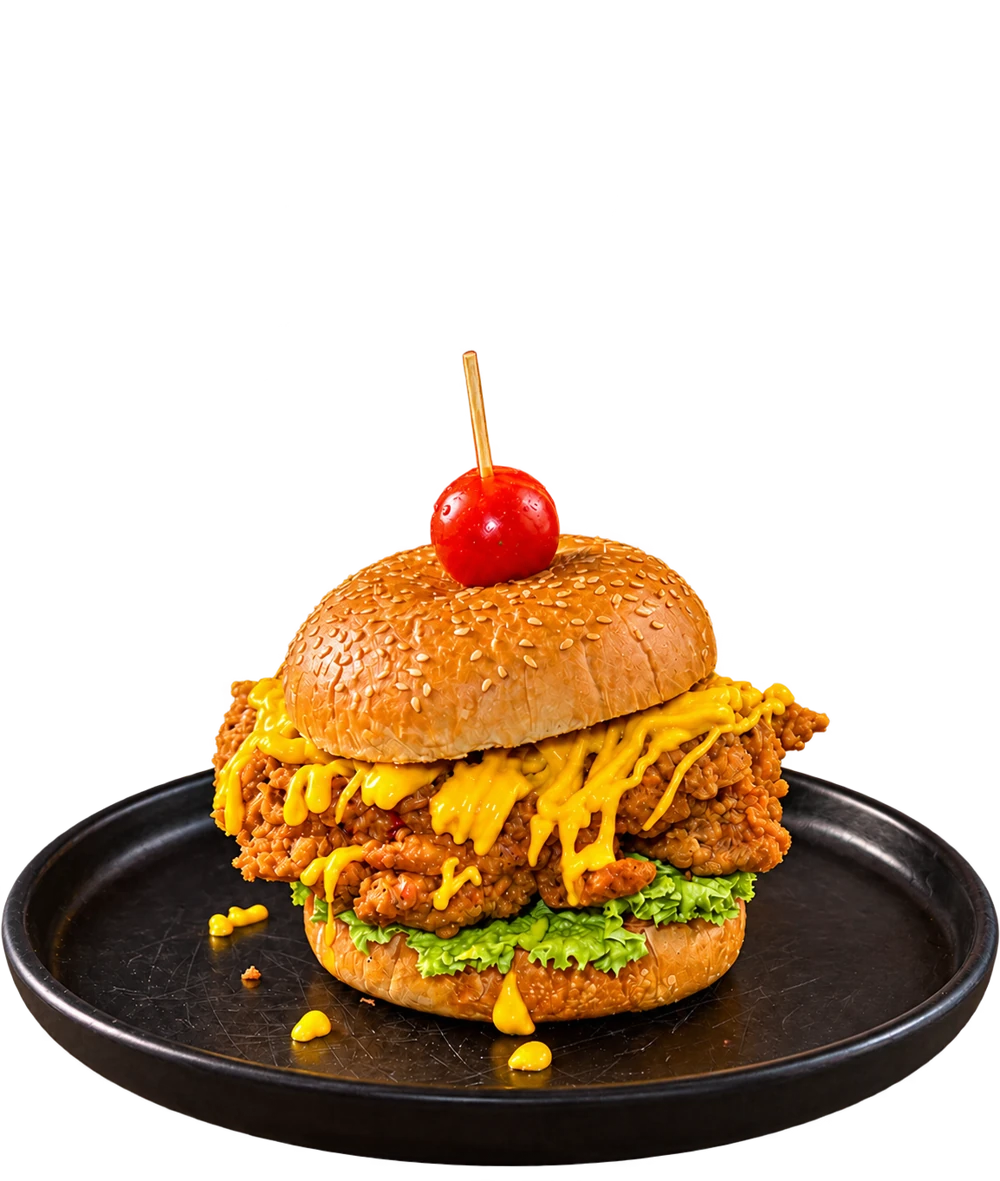 Burger ayam keju FZL Kitchen